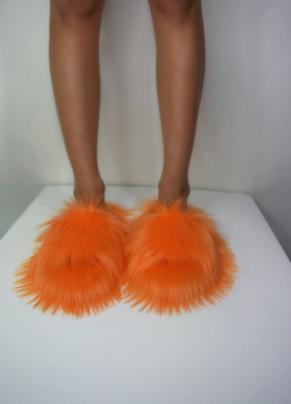Fur Slippers - Orange