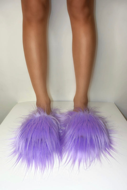 Fur Slippers - Lilac